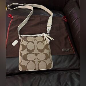 Coach Tan and Cream Crossbody Bag